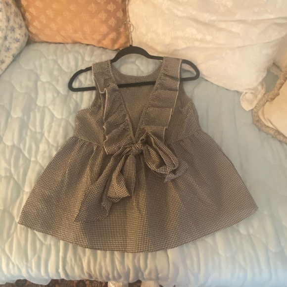 Navy seersucker babydoll blouse - Picture 2 of 2